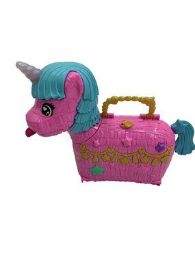 Polly Pocket Unicorn Carry Case Playset Pink Fantasy World Compact Toy